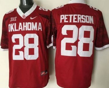 Oklahoma Sooners #28 Adrian Peterson Red New XII Stitched NCAA Jersey