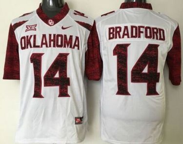 Oklahoma Sooners #14 Sam Bradford White New XII Stitched NCAA Jersey
