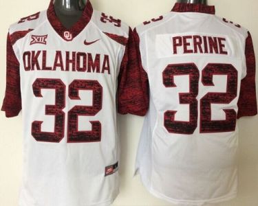Oklahoma Sooners #32 Samaje Perine White New XII Stitched NCAA Jersey