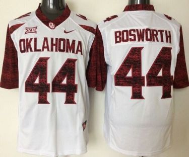 Oklahoma Sooners #44 Brian Bosworth White New XII Stitched NCAA Jersey