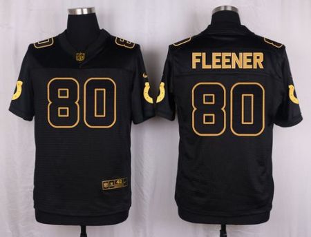 Nike Indianapolis Colts #80 Coby Fleener Black Men's Stitched NFL Elite Pro Line Gold Collection Jersey