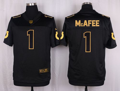 Nike Indianapolis Colts #1 Pat McAfee Black Men's Stitched NFL Elite Pro Line Gold Collection Jersey