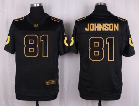 Nike Indianapolis Colts #81 Andre Johnson Black Men's Stitched NFL Elite Pro Line Gold Collection Jersey