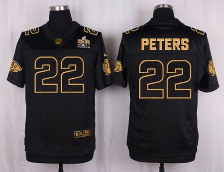 Nike Kansas City Chiefs #22 Marcus Peters Black Men's Stitched NFL Elite Pro Line Gold Collection Jersey