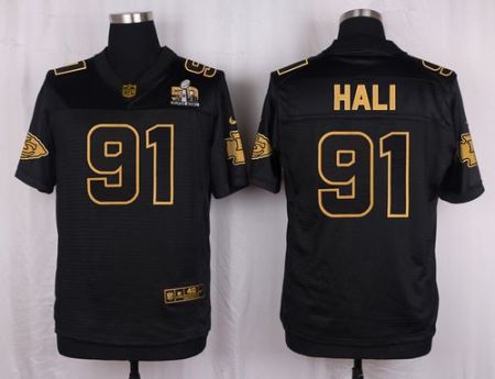 Nike Kansas City Chiefs #91 Tamba Hali Black Men's Stitched NFL Elite Pro Line Gold Collection Jersey