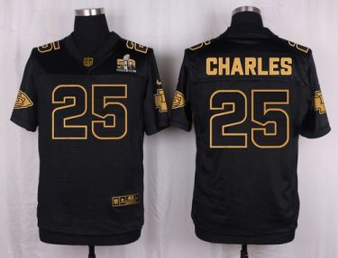 Nike Kansas City Chiefs #25 Jamaal Charles Black Men's Stitched NFL Elite Pro Line Gold Collection Jersey