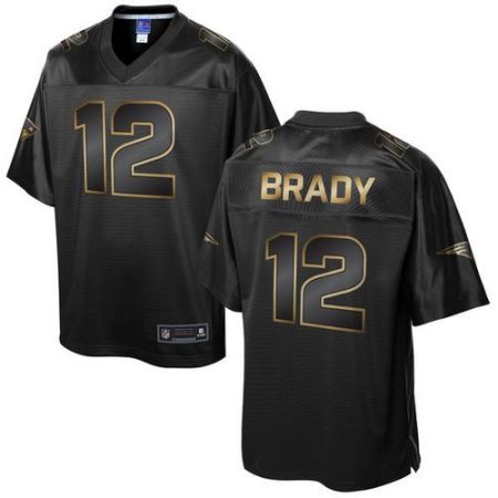Nike New England Patriots #12 Tom Brady Pro Line Black Gold Collection Men's Stitched NFL Game Jersey
