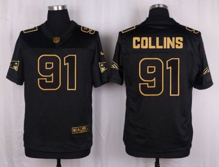 Nike New England Patriots #91 Jamie Collins Pro Line Black Gold Collection Men's Stitched NFL Elite Jersey