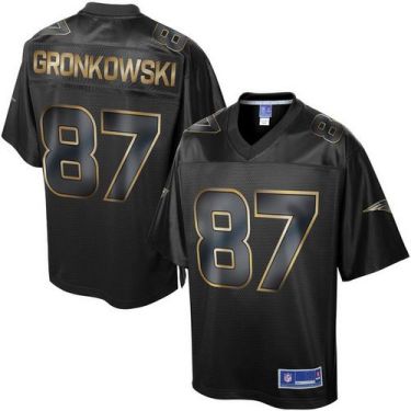 Nike New England Patriots #87 Rob Gronkowski Pro Line Black Gold Collection Men's Stitched NFL Game Jersey