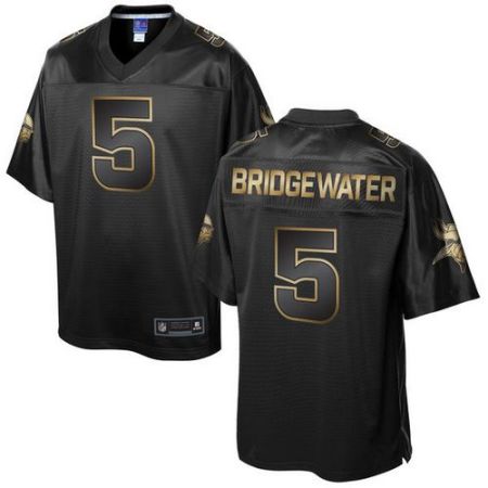 Nike Minnesota Vikings #5 Teddy Bridgewater Pro Line Black Gold Collection Men's Stitched NFL Game Jersey
