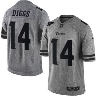 Nike Minnesota Vikings #14 Stefon Diggs Gray Men's Stitched NFL Limited Gridiron Gray Jersey