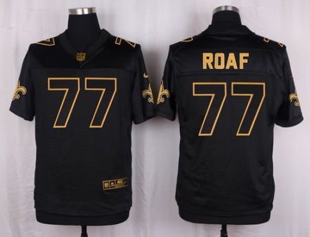 Nike New Orleans Saints #77 Willie Roaf Black Men's Stitched NFL Elite Pro Line Gold Collection Jersey