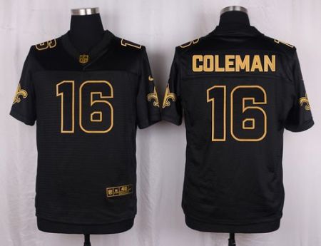 Nike New Orleans Saints #16 Brandon Coleman Black Men's Stitched NFL Elite Pro Line Gold Collection Jersey