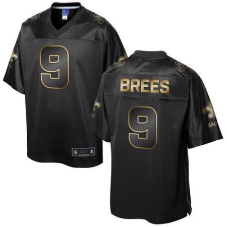 Nike New Orleans Saints #9 Drew Brees Pro Line Black Gold Collection Men's Stitched NFL Game Jersey