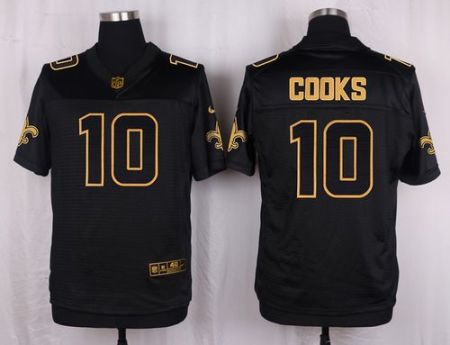 Nike New Orleans Saints #10 Brandin Cooks Black Men's Stitched NFL Elite Pro Line Gold Collection Jersey