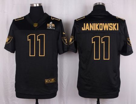 Nike Oakland Raiders #11 Sebastian Janikowski Black Men's Stitched NFL Elite Pro Line Gold Collection Jersey