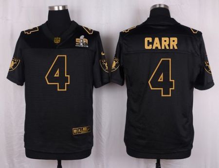 Nike Oakland Raiders #4 Derek Carr Black Men's Stitched NFL Elite Pro Line Gold Collection Jersey