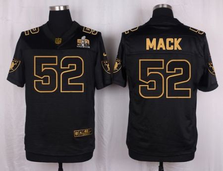 Nike Oakland Raiders #52 Khalil Mack Black Men's Stitched NFL Elite Pro Line Gold Collection Jersey