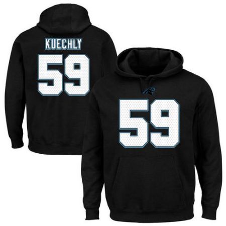 Carolina Panthers #59 Luke Kuechly Black Majestic Eligible Receiver II Name & Number NFL Hoodie