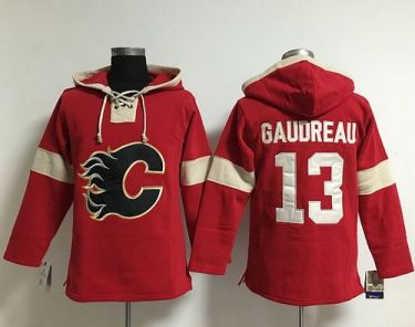Calgary Flames #13 Johnny Gaudreau Red Pullover NHL Hoodie