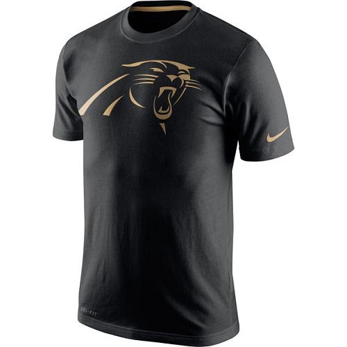 Men's Carolina Panthers Nike Black Championship Drive Gold Collection Performance T-Shirt