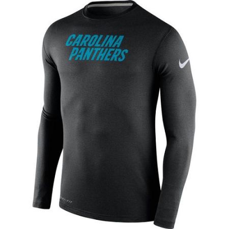Men's Carolina Panthers Nike Black Stadium Touch Long Sleeves Performance T-Shirt