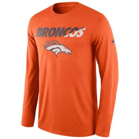Men's Denver Broncos Nike Orange Legend Staff Practice Long Sleeves Performance T-Shirt