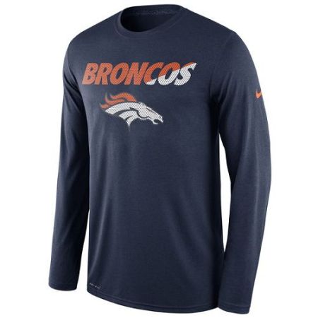 Men's Denver Broncos Nike Navy Legend Staff Practice Long Sleeves Performance T-Shirt