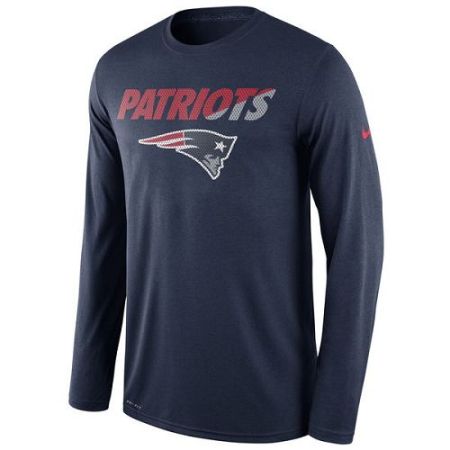 Men's New England Patriots Nike Navy Legend Staff Practice Long Sleeves Performance T-Shirt