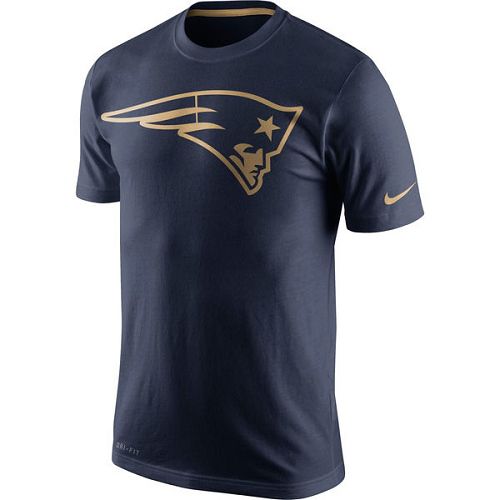 Men's New England Patriots Nike Navy Championship Drive Gold Collection Performance T-Shirt
