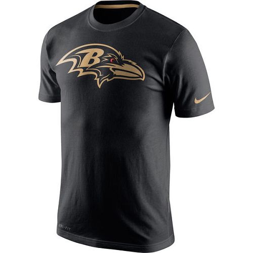 Men's Baltimore Ravens Nike Black Championship Drive Gold Collection Performance T-Shirt