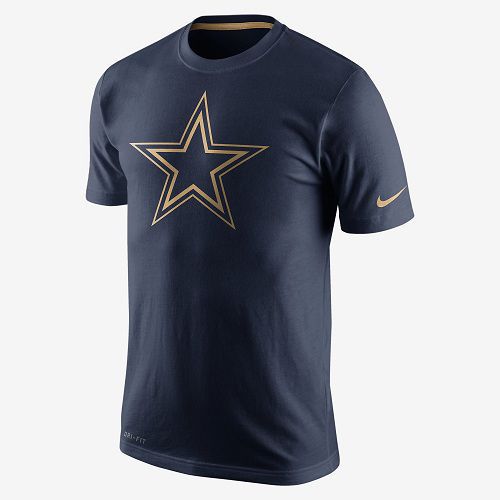Men's Dallas Cowboys Nike Navy Championship Drive Gold Collection Performance T-Shirt