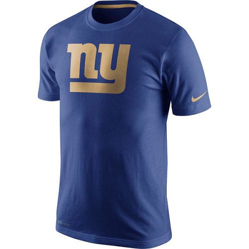 Men's New York Giants Nike Royal Championship Drive Gold Collection Performance T-Shirt