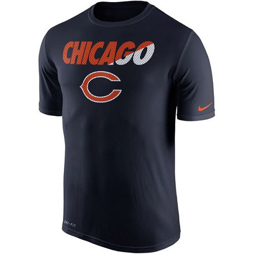 Men's Chicago Bears Nike Navy Blue Legend Staff Practice Performance T-Shirt