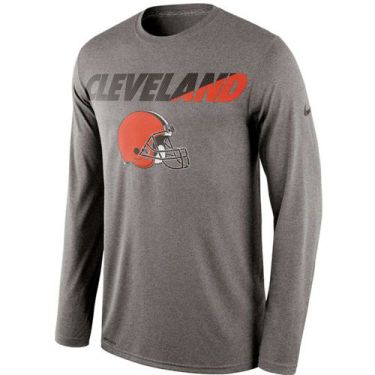 Men's Cleveland Browns Nike Charcoal Legend Staff Practice Long Sleeves Performance T-Shirt