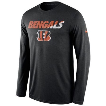 Men's Cincinnati Bengals Nike Black Legend Staff Practice Long Sleeves Performance T-Shirt