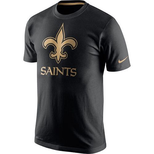 Men's New Orleans Saints Nike Black Championship Drive Gold Collection Performance T-Shirt