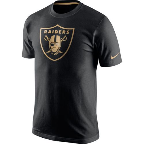 Men's Oakland Raiders Nike Black Championship Drive Gold Collection Performance T-Shirt