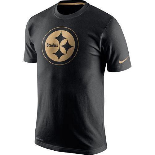 Men's Pittsburgh Steelers Nike Black Championship Drive Gold Collection Performance T-Shirt