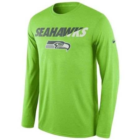 Men's Seattle Seahawks Nike Neon Green Legend Staff Practice Long Sleeves Performance T-Shirt
