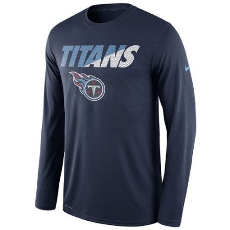Men's Tennessee Titans Nike Navy Legend Staff Practice Long Sleeves Performance T-Shirt