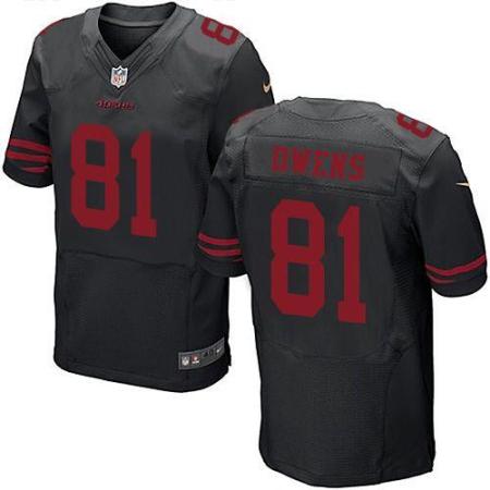 Nike San Francisco 49ers #81 Terrell Owens Black Alternate Men's Stitched NFL Elite Jersey
