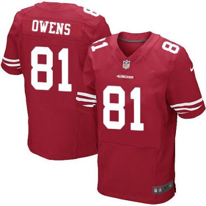 Nike San Francisco 49ers #81 Terrell Owens Red Team Color Men's Stitched NFL Elite Jersey