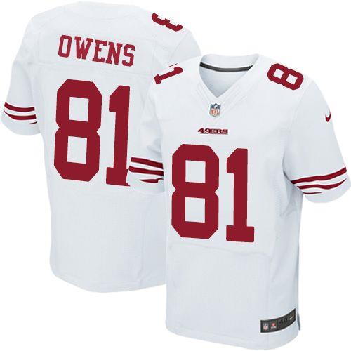 Nike San Francisco 49ers #81 Terrell Owens White Men's Stitched NFL Elite Jersey