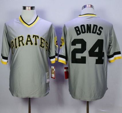 Mitchell And Ness Pittsburgh Pirates #24 Barry Bonds Grey Throwback Stitched MLB Jersey Mitchell And Ness Pittsburgh Pirates #24 Barry Bonds Grey Throwback Stitched MLB Jersey