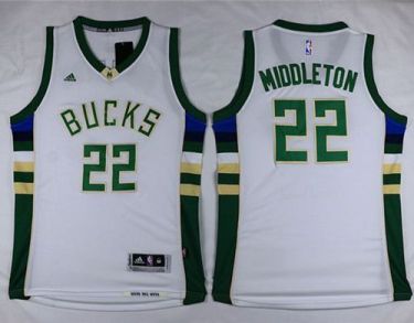 Milwaukee Bucks #22 Khris Middleton White Stitched NBA Jersey