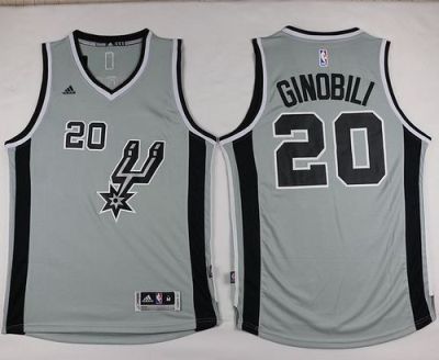 San Antonio Spurs #20 Manu Ginobili Grey Alternate Stitched NBA Jersey