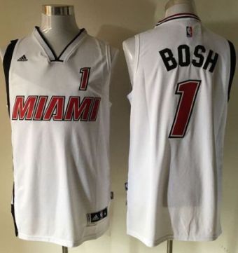 Mimai Heat #1 Chris Bosh Stitched White NBA Jersey