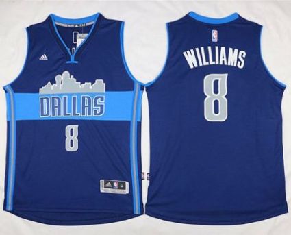 Dallas Mavericks #8 Deron Williams Navy Blue The City Stitched NBA Jersey