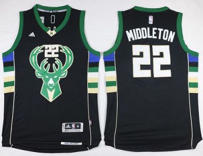 Milwaukee Bucks #22 Khris Middleton Black Alternate Stitched NBA Jersey